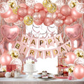 Rose Gold Birthday Party Decorations, Happy Birthday Banner, Rose Gold Fringe by HGH