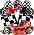 Race Car Balloons 10 pcs Tire Wheel Balloons Chequered Flag Balloons Helmet by Lukinuo
