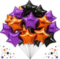 TONIFUL 30 Pcs Star Balloons 18 Inch Large Orange Black Purple Foil Balloon | by TONIFUL
