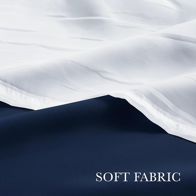 PONY DANCE Navy Blue Double Layered Curtains - Image 3
