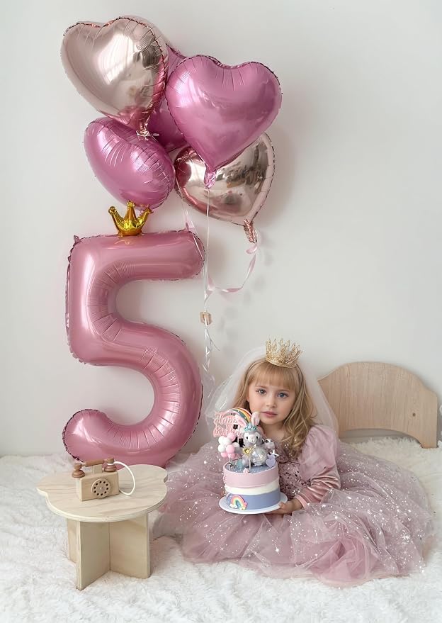 40 inch Pink Number 4 Balloon - Image 5