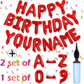 Red Happy Birthday Balloon Banner Set -16" Foil Letters Balloons | 76pcs by Awfrky-AllforYou