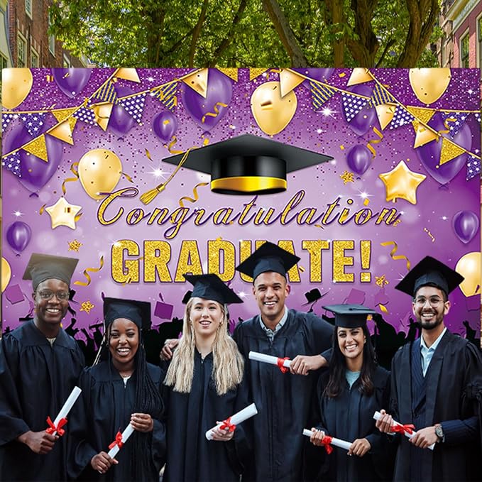 Large Grad Congratulations Banner Graduation Decorations Class of 2026 | 72x44 - Image 4
