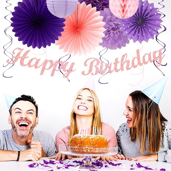 Purple Lilac-Lavender Pink Women Birthday Party-Decorations - Image 4