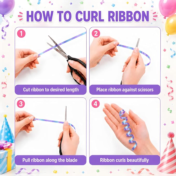 BEISHIDA 6 Assorted Colors Shiny Curling Ribbons Balloon String Ribbons - Image 4