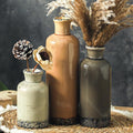 Ceramic Vase Set of 3, Neutral Flower Vases Home Decor, Pottery Rustic by ooit