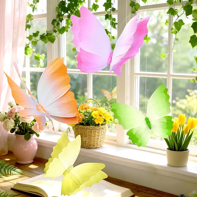 SUNBEAUTY Butterfly Party Decorations Hanging Gradient Colors Butterfly - Image 5
