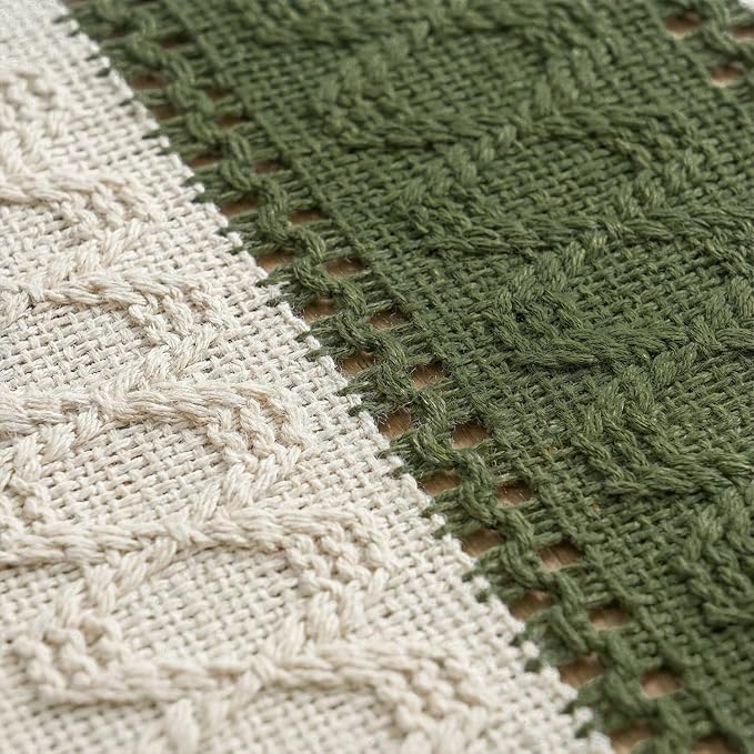 Artoid Mode Army Green Farmhouse Rustic Table Runner 12x72 Inch | Seasonal - Image 6