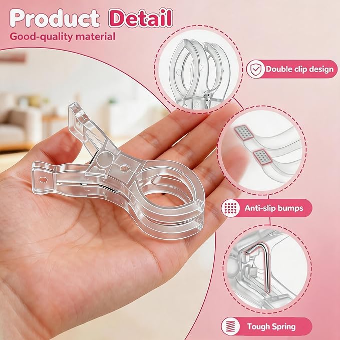 20 Pack Balloon Arch Clips, 3.5 Inch Heavy Duty Transparent Spring Clamps - Image 6