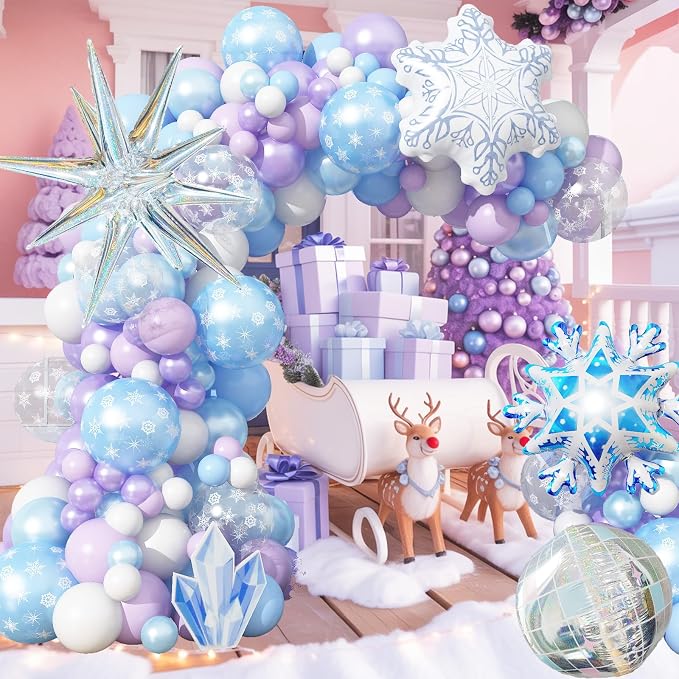 Winter Snowflake Balloon Arch Garland Kit, Winter Wonderlan Decorations - Image 6