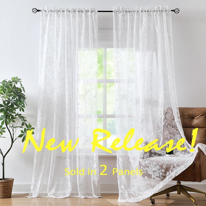 Treatmentex White Lace Curtains - Image 6