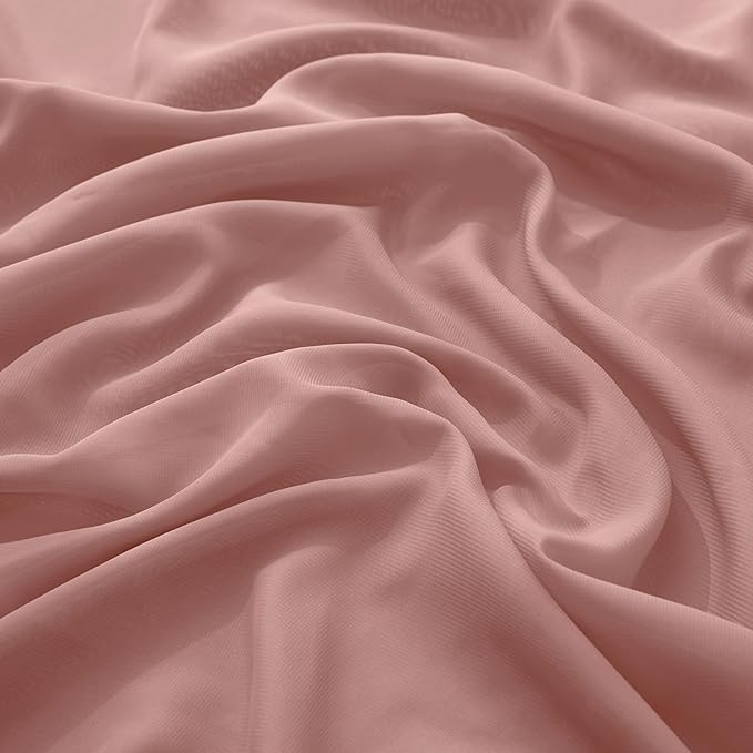 VACVELT Wedding Arch Draping Fabric Dusty Rose Chiffon, 1 Panel Sheer Drapes 30 Inch x 20ft Chiffon Backdrop Curtain Decor, Outdoor Sheer Drapery for Ceremony Party Ceiling