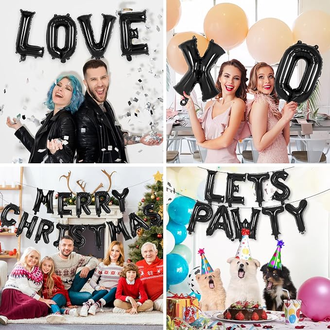 26 Pcs Black Letter Balloons, 16 Inch Foil Alphabet Letter Balloons, Letter A-Z - Image 7