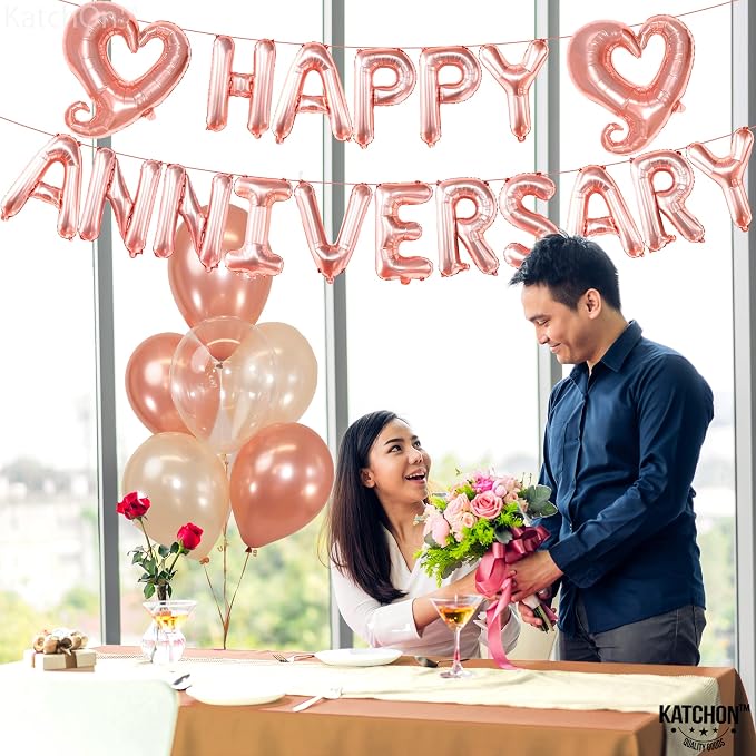 KatchOn Rose Gold Anniversary Balloons - Image 2