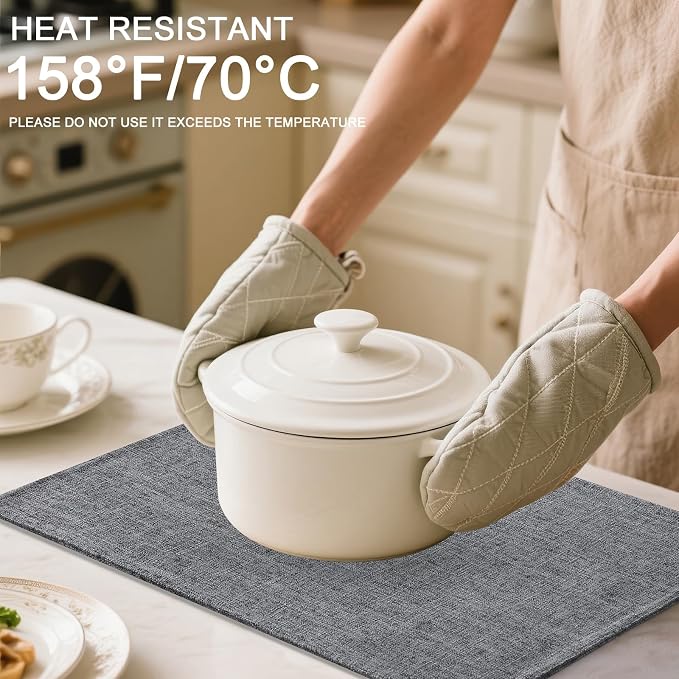 Homaxy Cloths Placemats for Dining Table Set of 6, Dark Grey | Heat Resistant - Image 3