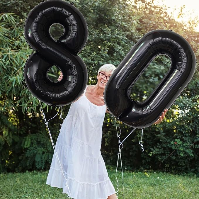 Number Balloons Black Party Balloon - Image 5