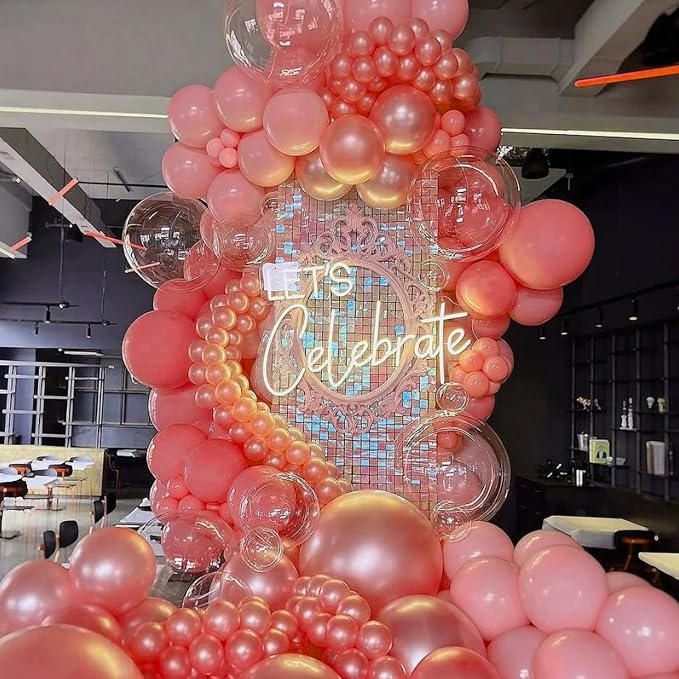 Voircoloria 130pcs Retro Hot Pink Balloons Arch Kit, 18 12 10 5 Inch | - Image 5