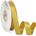 Ribbli Gold Satin Ribbon 5/8 inch x Continuous 25 Yards, Double Faced Satin Use by Ribbli