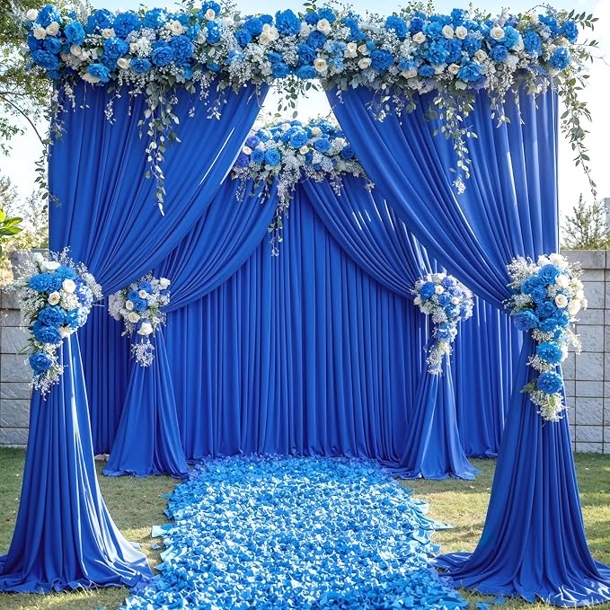 4 Panels Royal Blue Backdrop Curtains - Image 3