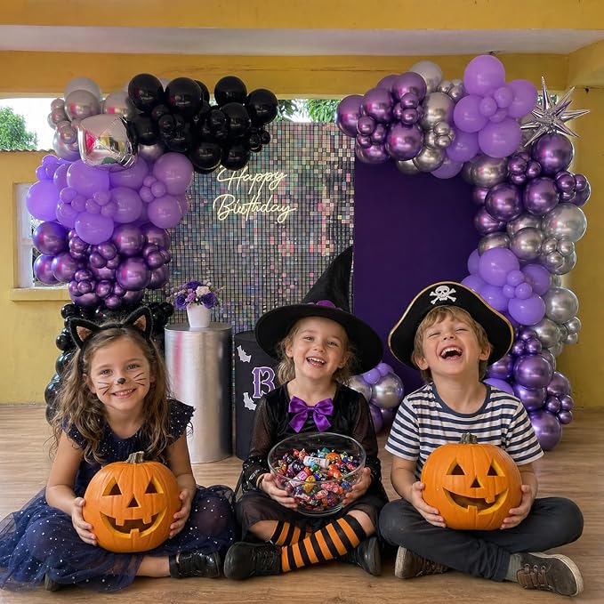 Purple and Black Balloons, 60 Packs 12 Inch Dark Purple Light Purple Black - Image 6