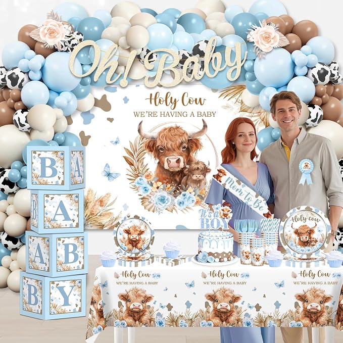 Cocomigo 241pcs Highland Cow Baby Shower Decorations, Serves 20 | One-stop easy - Image 8
