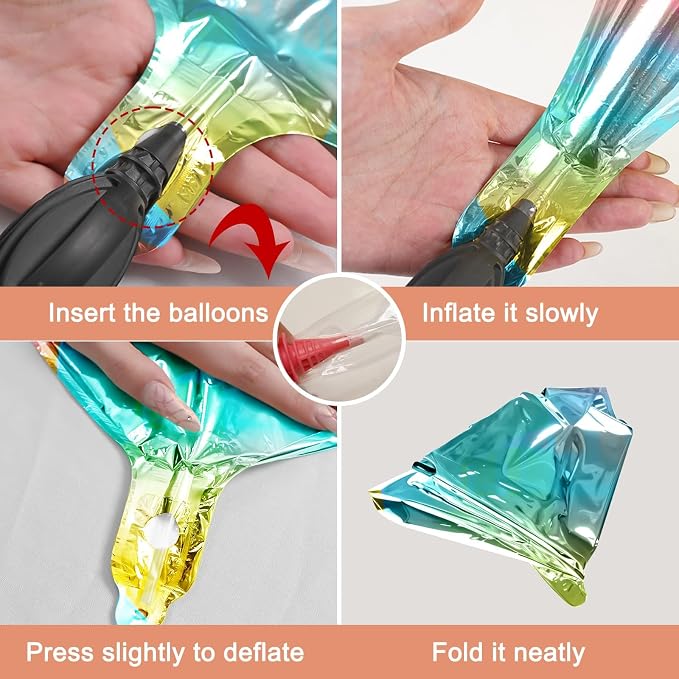 12Pcs Gradient Color Round Foil Balloons, Metallic Colorful Foil Balloon - Image 7