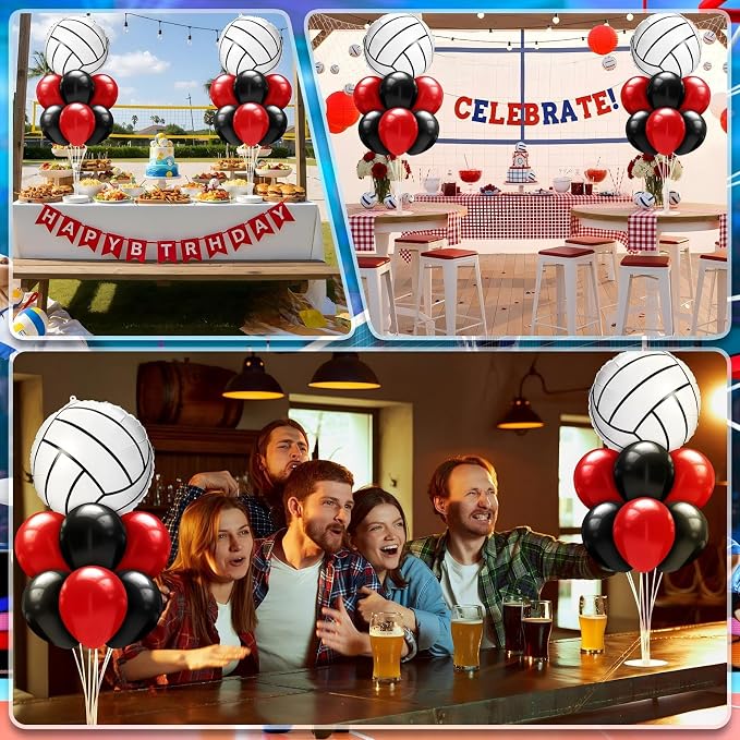 Sumind 2 Set Volleyball Table Centerpiece Balloon Stand Kit Foil Balloons - Image 5