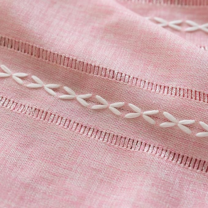 RoomTalks Cute Pink Textured Curtains - Image 8
