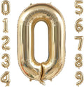 Champagne Gold 0 Balloon Number, 40 Inch Light Gold 0 Balloons Big Foil Mylar by BBPOOL