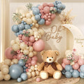 Gender Reveal Balloon Arch Garland Kit 144pcs, Dusty Pink and Blue Sand White by PTGOLUO