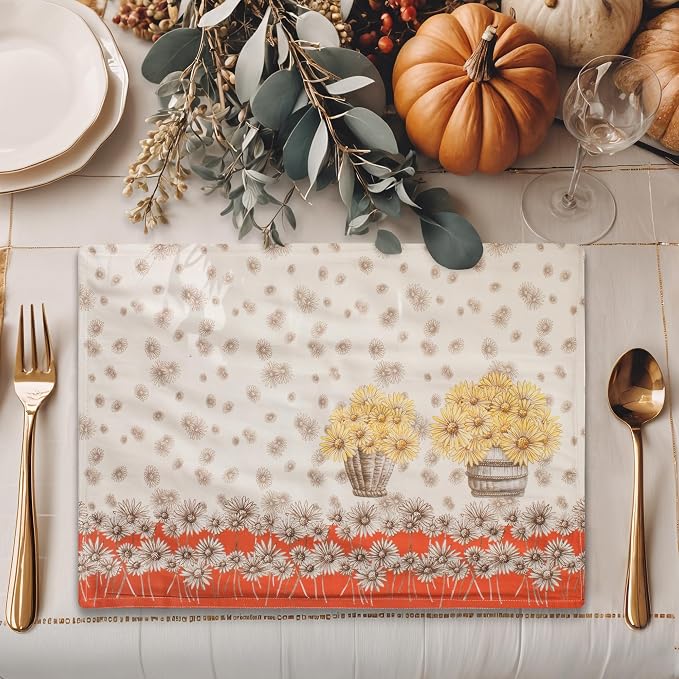 Maison d' Hermine Placemats Set of 4 100% Cotton Washable Cloth Place Mats - Image 6