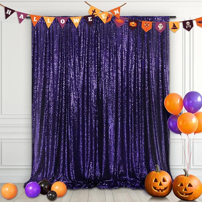 Eternal Beauty Purple 3mm Sequin Backdrop 8x10 Ft - Image 2