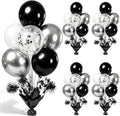 4 Set Black Silver Balloon Centerpieces by Unknown