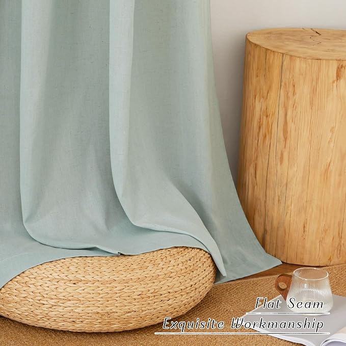 NICETOWN Linen Sage Green Window Curtains 84 inches Long, Grommet Thick Linen - Image 8
