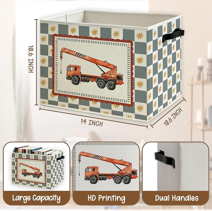 Construction Car Boy Nursery Storage Basket - Image 5
