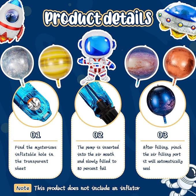 16 Pieces Galaxy Space Balloons - Image 7