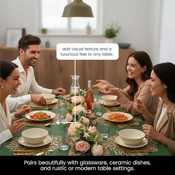 Juvale 20-Pack Gold Vinyl Placemats - Image 4