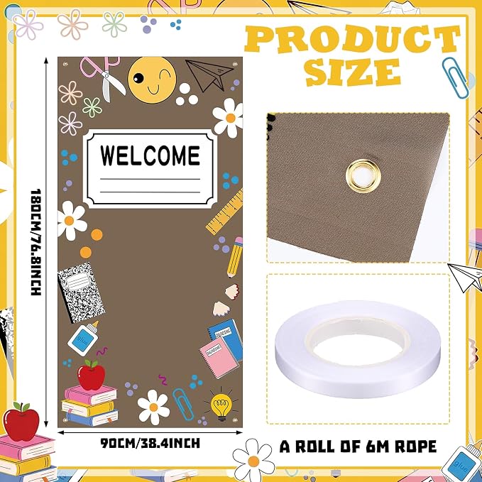 HunnmingRe Boho Classroom Decor Welcome Back to School Banner First Day of - Image 2