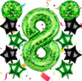 40 Inch Green Pixel Themed Number 8 Balloon Set Foil Balloon by AXBMM