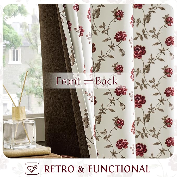 Beauoop Floral 100% Blackout Curtains - Image 3