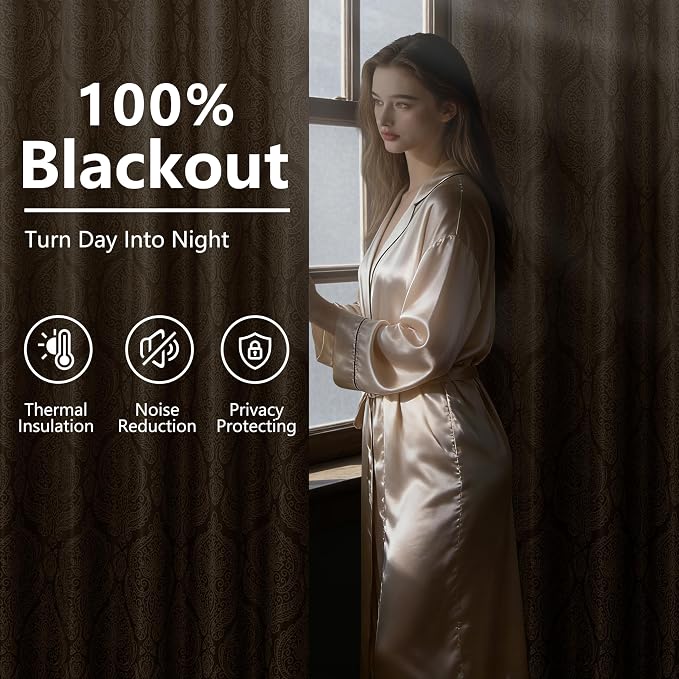 DWCN Taupe Blackout Curtains for Bedroom 54 Inch Long - Image 2