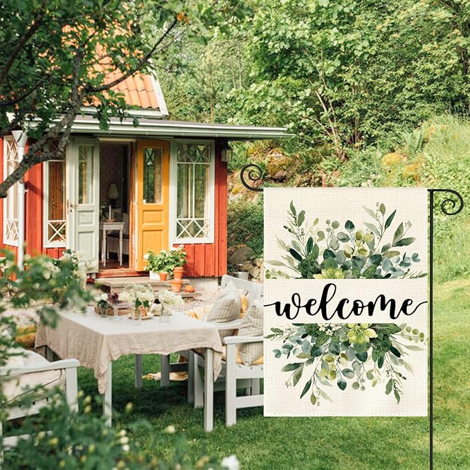 AVOIN colorlife Spring Summer Floral Welcome Garden Flag Outside 12x18 Inch | - Image 2