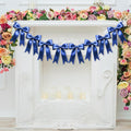 1 String of 8PCS Navy Blue Bow Garland Banner Decoration, Pre-Strung Satin by Unknown