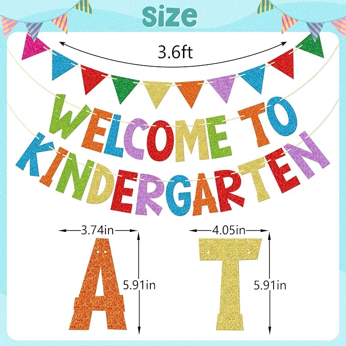 Welcome to Kindergarten Banner, Pre-strung | First Day of Kindergarten - Image 2