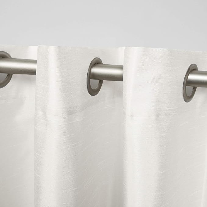EXCLUSIVE HOME Chateau Striped Faux Silk Grommet Top Curtain Panel Pair - Image 3
