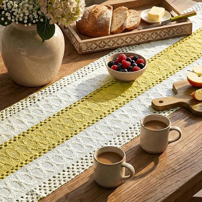 Artoid Mode Yellow Farmhouse Rustic Table Runner 12x72 Inch | Seasonal Holiday - Image 3