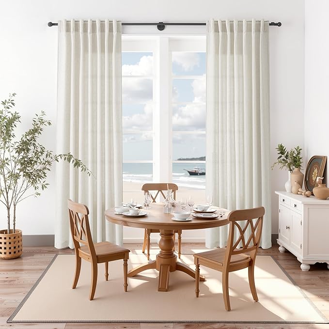 Mousse White Linen Curtains 96 Inches Long - Image 7