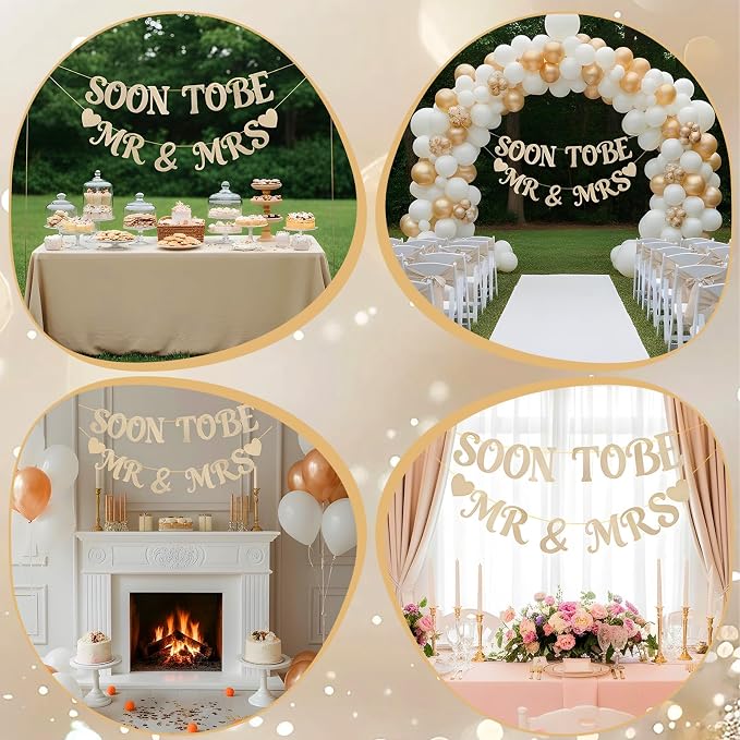 Wedding Shower Banner, Soon to Be Mr & Mrs Sign Banner - Image 4