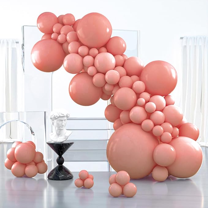 PartyWoo Dusty Pink Balloons 127pcs Dusty Rose Boho Netural Pink Color | by PartyWoo