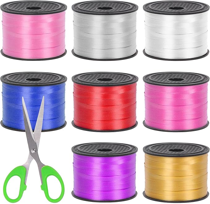 Swpeet 9Pcs 1/5"" Wide x 100 Yards Curling Ribbon by Swpeet